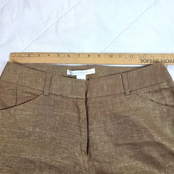 Ballinger Gold Vintage Metallic linen blend bermuda women's shorts 6 fancy 80's - Picture 3 of 9